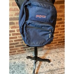 Navy Blue Jansport‎ Backpack with Brown Suede Bottom